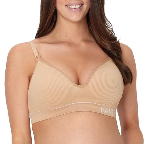 Hanes Women's Maternity Nursing Bra, Seamless Wireless Nursing Bralette for Women, Adjustable Straps