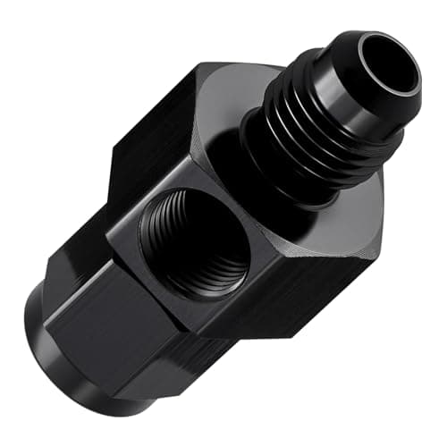 EVIL ENERGY 4AN Male Flare to -4 Female Swivel with 1/8" NPT Gauge Port Fuel Pressure Take off Fitting Adapter Aluminum