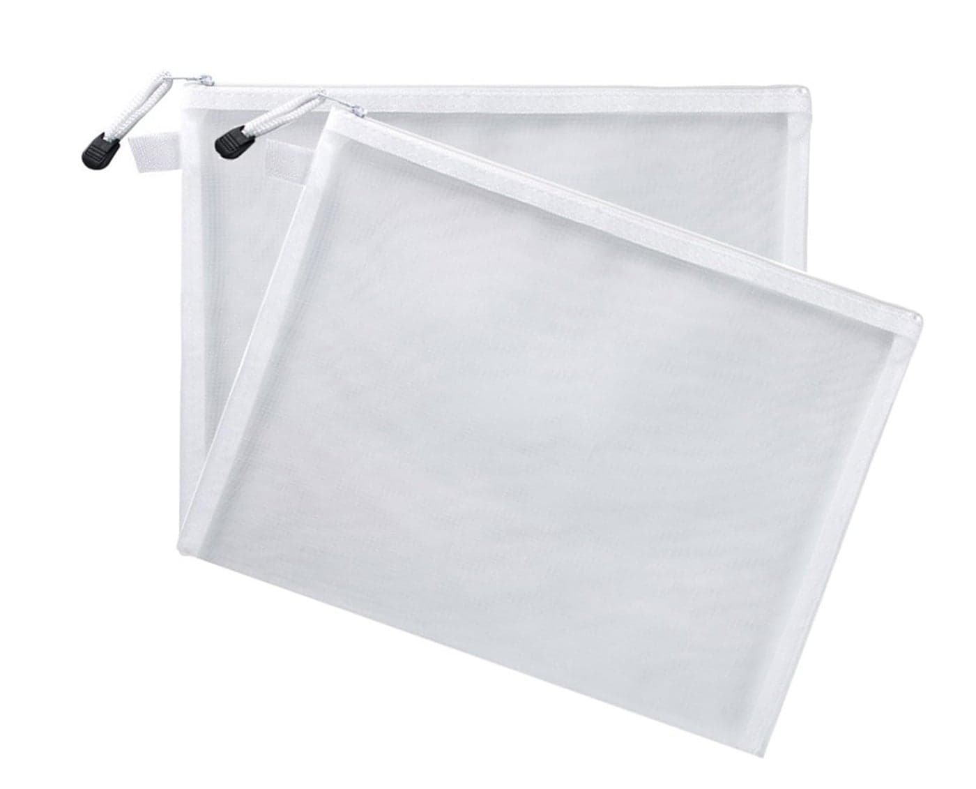 HEXONIQ Mesh Zipper Pouch, Zipper File Bags with Grid, A4 Sizes, Zip Document Holder for School, Office Supplies, Travel (A4, Pack of 2)