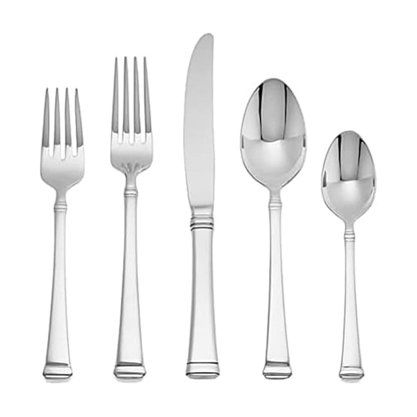 Mikasa Harmony 45Piece Silverware Set 1810 Stainless Steel Cutlery for 8 Includes Forks Knives Spoons and 5Piece Serving Utensils Set