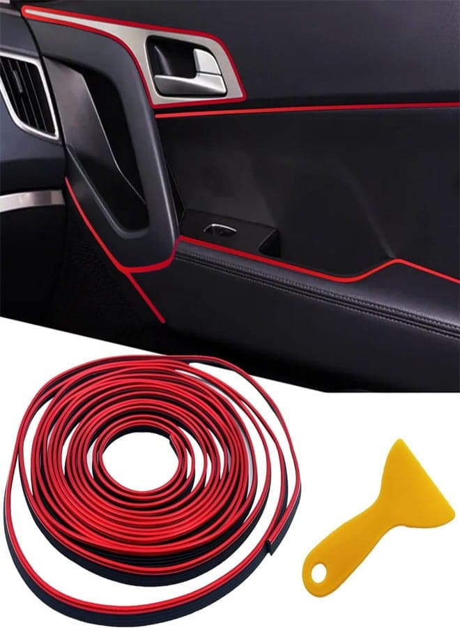 Car Interior Trim Strips 16.4ft Car Electroplating Decoration Styling Door Dashboard Flexible Interior Trim Accessories with Installing Tool