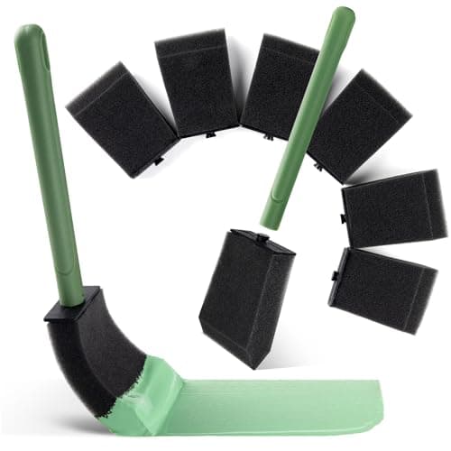 YiBaiBrush Foam Paint Brushes 2 Inch Sponge Paint Brush Paint Sponges Detachable Handles Sponge Brushes Set Light and Durable Poly Foam Brushes for Painting Staining Varnishing and Art Crafts