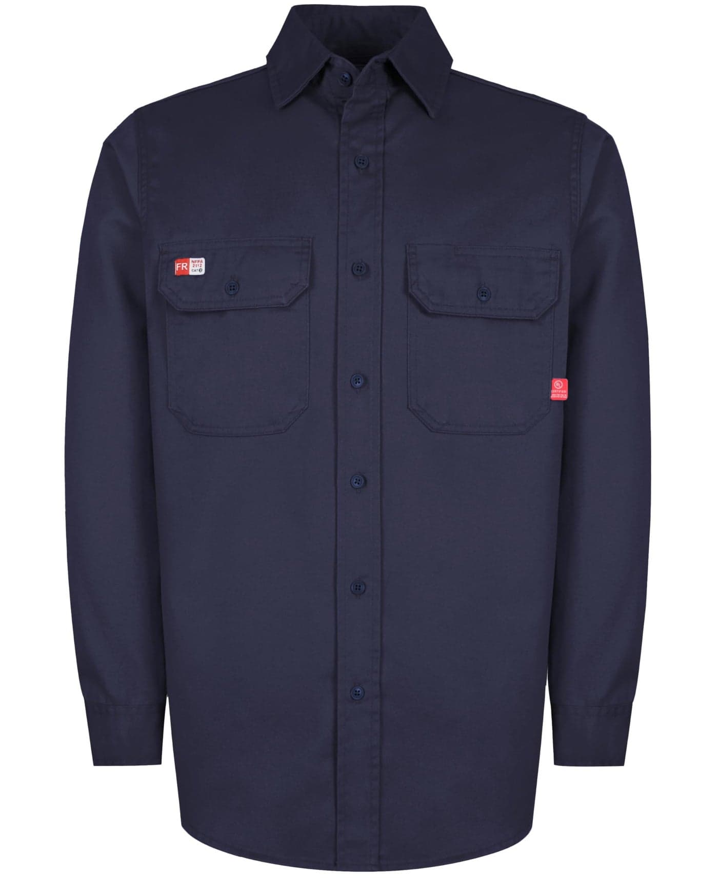 TICOMELA FR Shirts for Men Flame Resistant Shirt CAT2 Light Weight 6.5oz Navy Fire Retardant Men's Welding Shirt