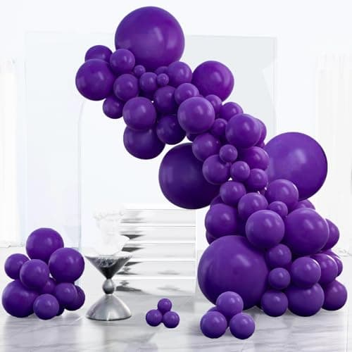 PartyWoo Dark Purple Balloons 152pcs Different Sizes of 18 12 10 5 Inch Royal Purple Balloon Arch Kit Garland for Birthday Baby Shower Graduation Anniversary Bachelorette Party Decorations PurpleY16