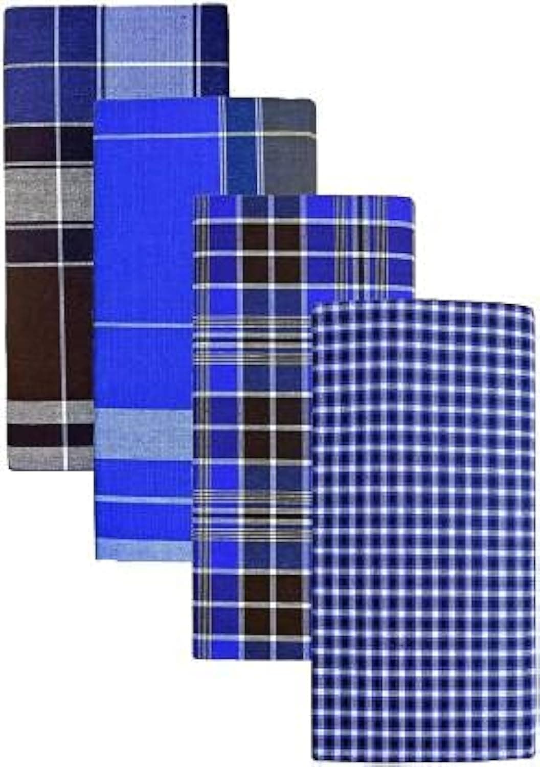 RAGINI V STITCHED LUNGIES Cotton Lungis for Men,(Multi Colour)||Assorted Checks or Colors_2 Meter (Pack of 4)