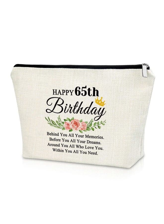 65th Birthday Gifts for Women Makeup Bag 65 Years Old Birthday Gifts for Mom Aunt Grandma 1958 Birthday Gift Cosmetic Bag Turning 65 Gifts for Boss Coworkers Friend Cosmetic Travel Pouch