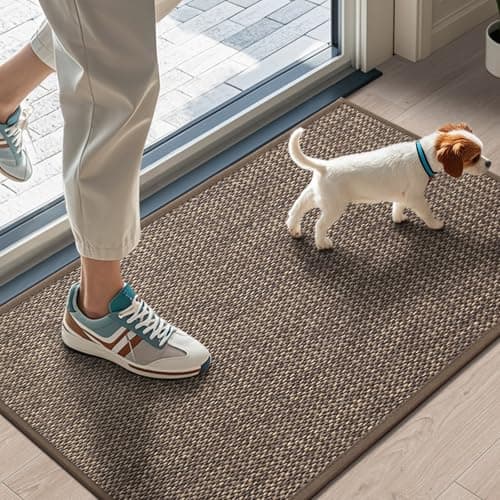 LEKEEPGO Door Mat 17x29 Non Slip Door Mat Indoor Entrance Rubber Backing Indoor Door mats Washable Absorbent LowProfile Doormat Front Entryway Entry Resist Dirt Inside Door Mats Brown