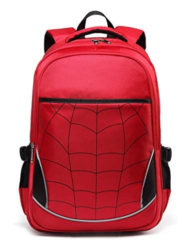 BLUEFAIRY Kids Backpack for Boys Kindergarten Elementary Primary School Bookbags Back to School Bags with Large Campartments Mochilas para Escolares Niños 17" Dark Red