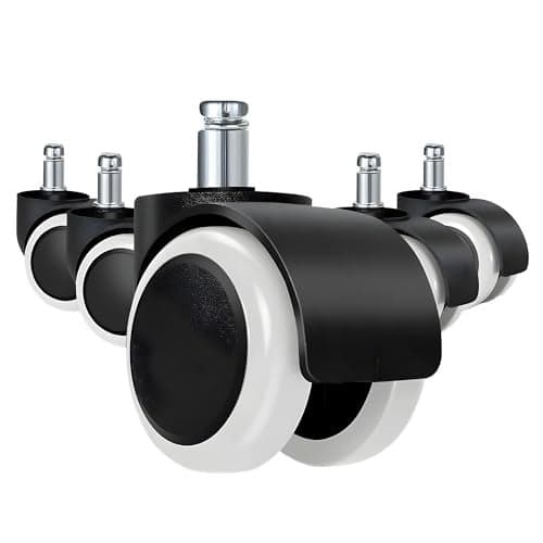 MRC Executive Chairs Pin Type Chair Wheels/Pin Wheels Castor/Heavy Duty Chair Wheels for revolving chairs/Ring Stem Caster (B&W Wheel 50MM)