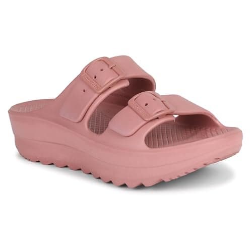 Aqualite Women's Slides Slippers — Slip-On Flat Base Flipflop Lightweight, Anti-Skid & All-Day Comfort | Casual Home & Outdoor Sandals for Women