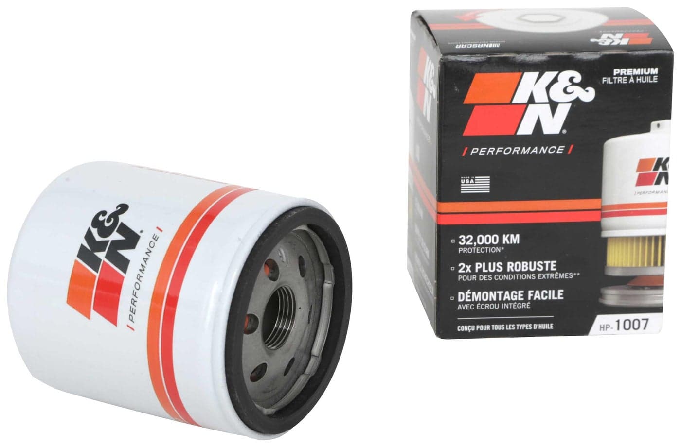 KN Premium Oil Filter 20000 Mile Engine Protection with Wrench Off Nut Compatible with Select CHEVROLETGMCBUICKCADILLAC Vehicle Models See Product Description for Select Models HP1007