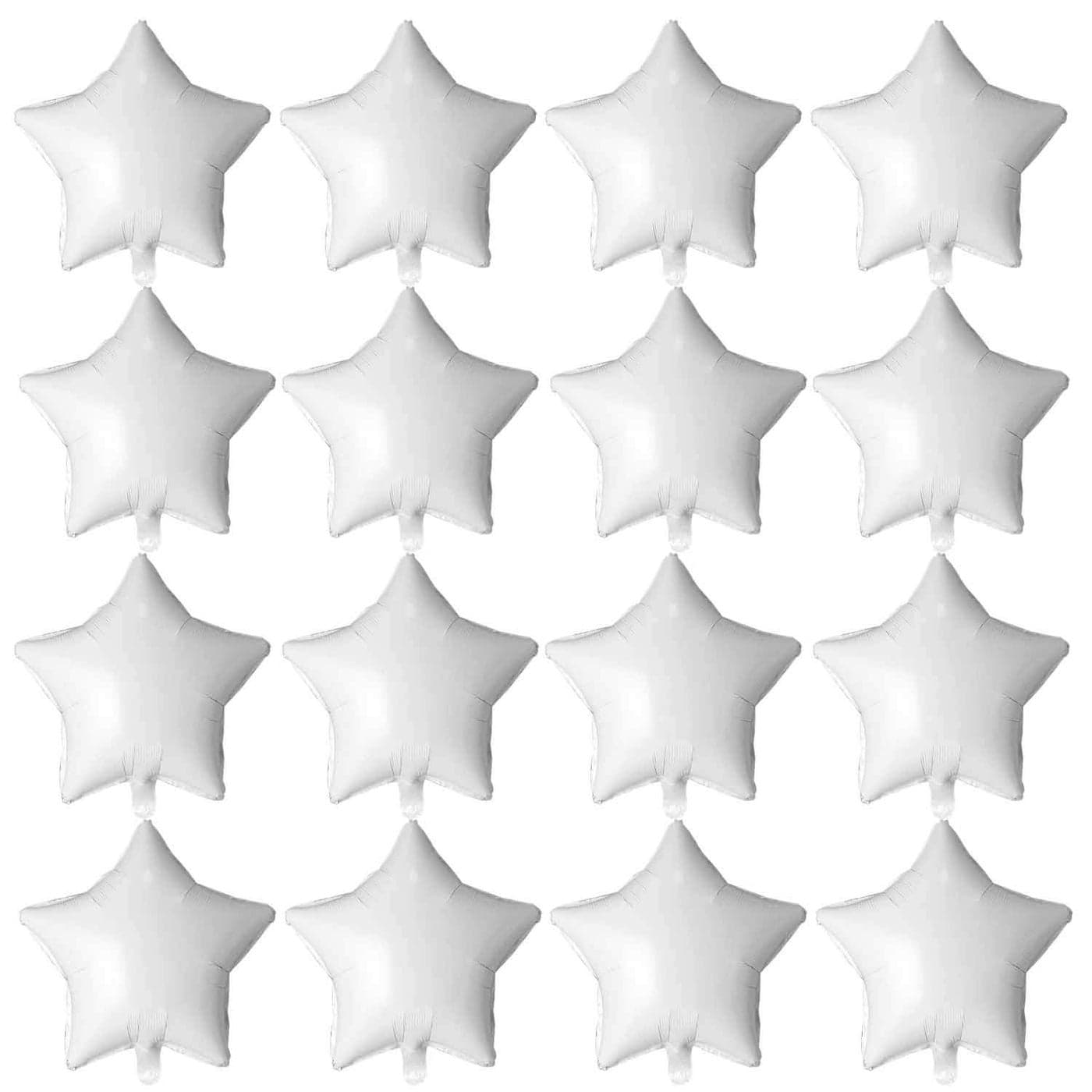 18 White Star Mylar Balloons Foil Helium Balloons for Wedding Baby Shower Birthday Party Decorations Pack of 20