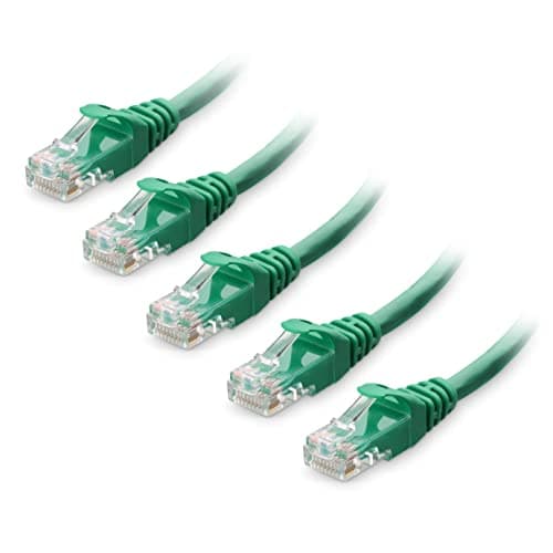 Cable Matters 10Gbps 5-Pack Snagless Cat 6 Ethernet Cable - 5ft, Cat 6 Cable, Cat6 Cord, Ethernet Cord, Green