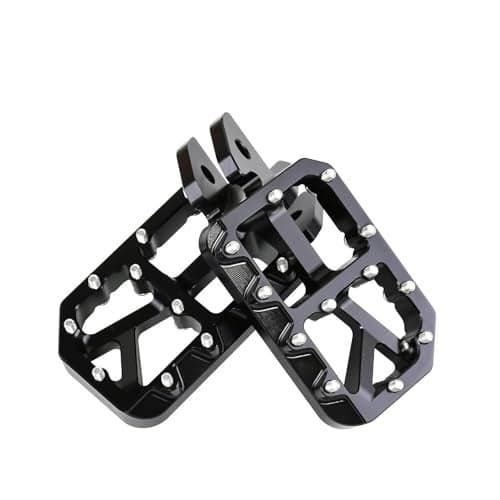 Woodniu Racein Dirt Bike Foot Pegs for Ebike Surron Light Bee X S, Color Prickly Peg,Motorcycle Aluminum Alloy Pedal for Segway X160 X260/Talaria X3 X4/E Ride PRO SS,Black Body with Silver Spikes