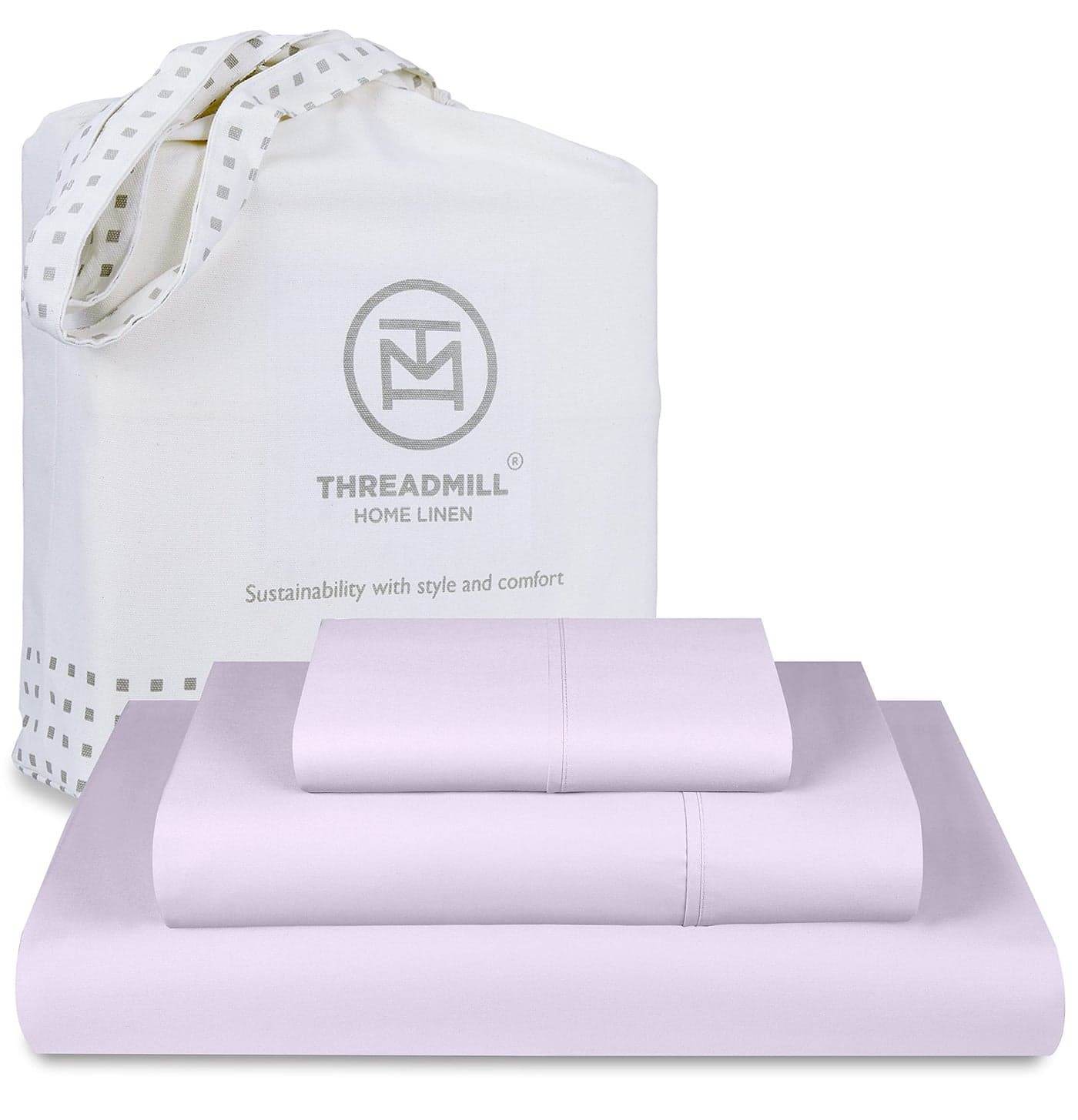 Threadmill Cotton Twin XL Sheet Set 100 Cotton Sheets for Twin XL Size Bed Solid Sateen Twin XL Bed Sheets Set with 16 Deep Pocket Soft Breathable 3Piece Cooling Sheet Set Lilac