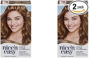 Clairol Nicen Easy Crme Natural Looking Oil Infused Permanent Hair Dye 6G Light Golden Brown Pack of 2