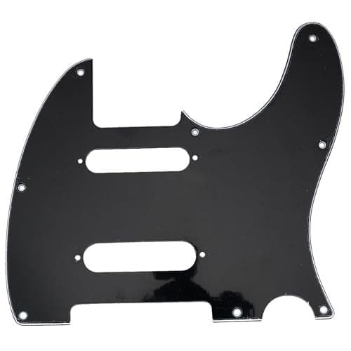 Musiclily Pro 8 Holes SS Guitar Tele Pickguard for USA/Mexico Fender Deluxe Nashville Telecaster Electric Guitar, 3Ply Black
