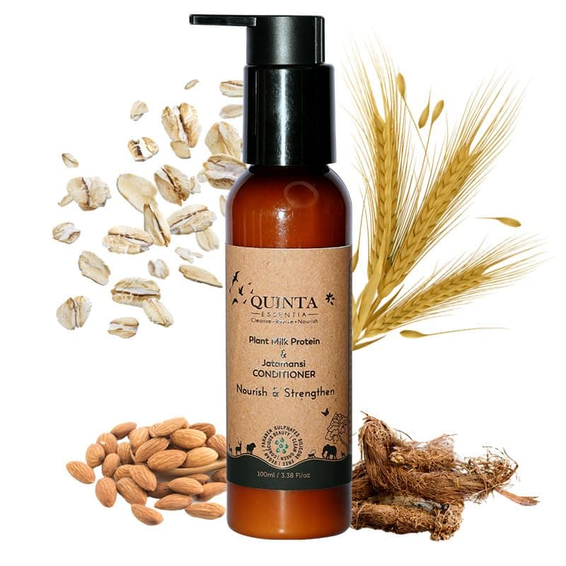 Quinta Essentia Organic Hair Conditioner for Smooth and Silky Tresses Moisturizes and Nourishes Revives Dullness Contains Hydrolyzed Wheat Almond and Oat Kernel Protein For Men and Women All Hair Types 100 ml