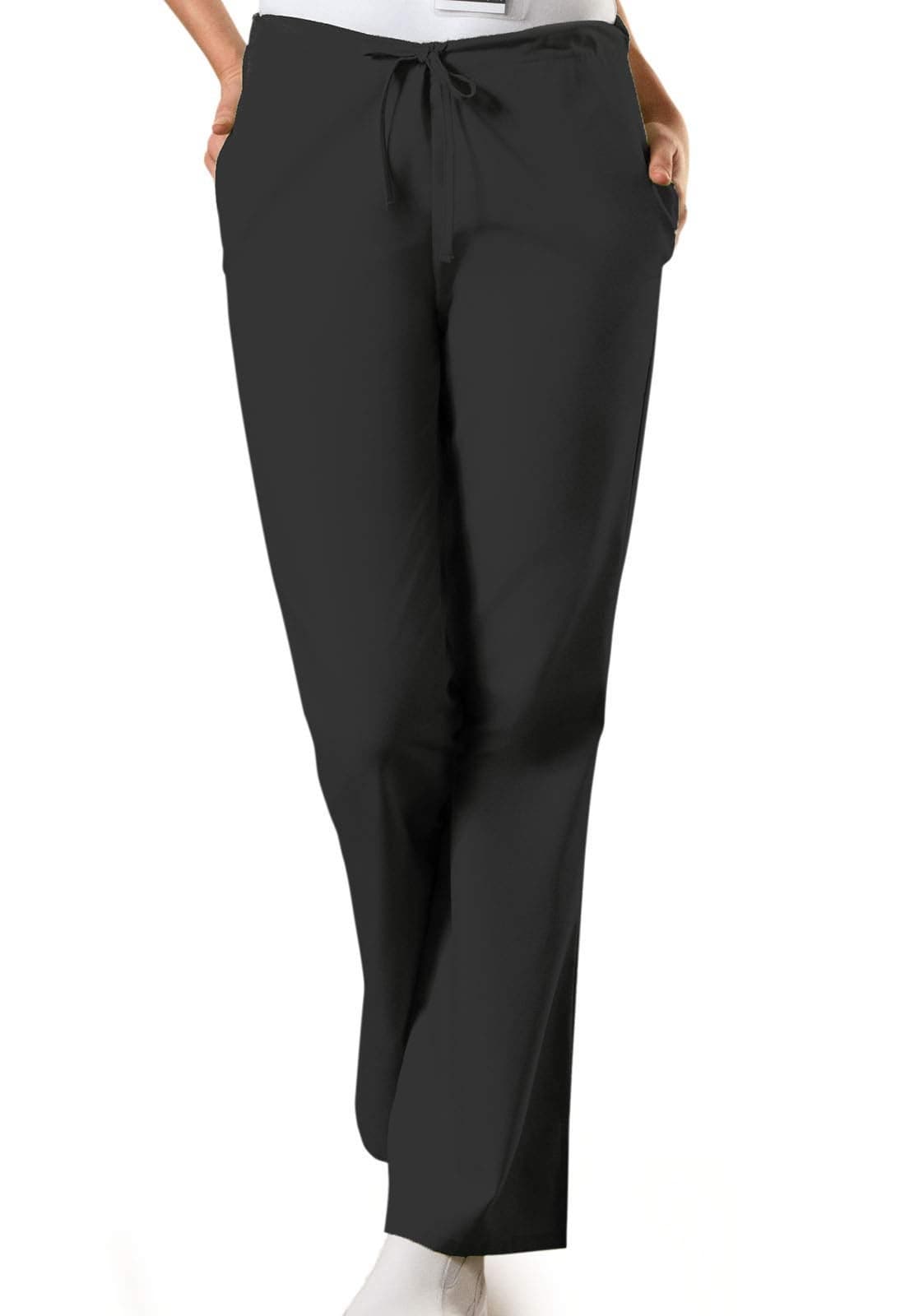 Cherokee Women's Fashionable Flare Leg Drawstring Pant, Black, 2X-Small Tall