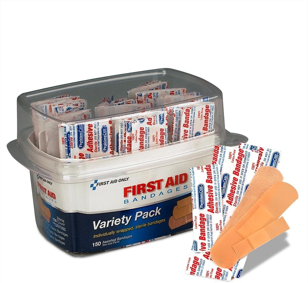 PhysiciansCare 90095 Adhesive Bandages PlasticFabric 150 BandagesKit