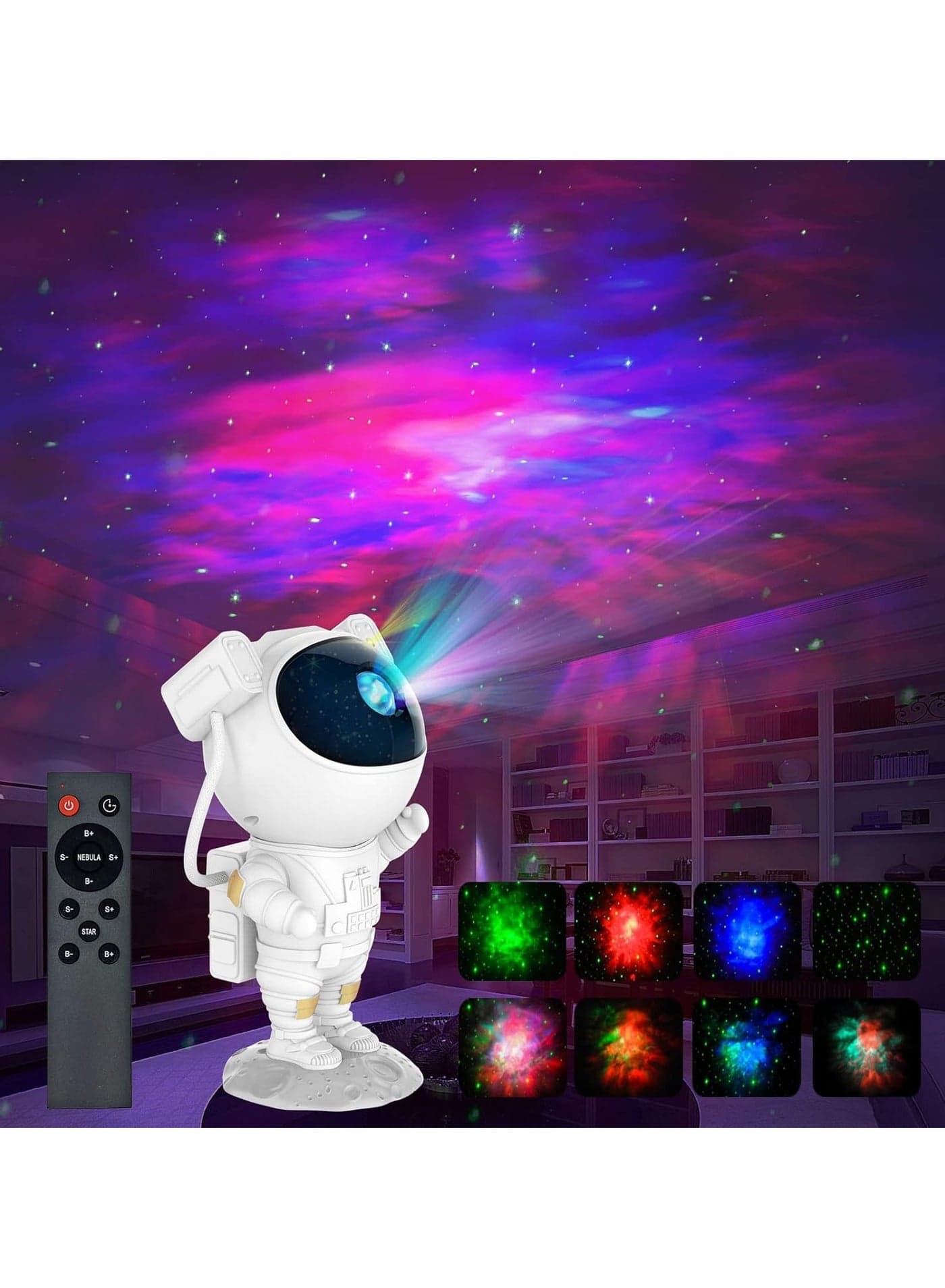 Star Projector Night Lights Kids Room Decor Aesthetic Astronaut Nebula Galaxy Projector Night Light Remote Control Timing and 360°Rotation Magnetic Head Lights for Bedroom Gaming Room Decor