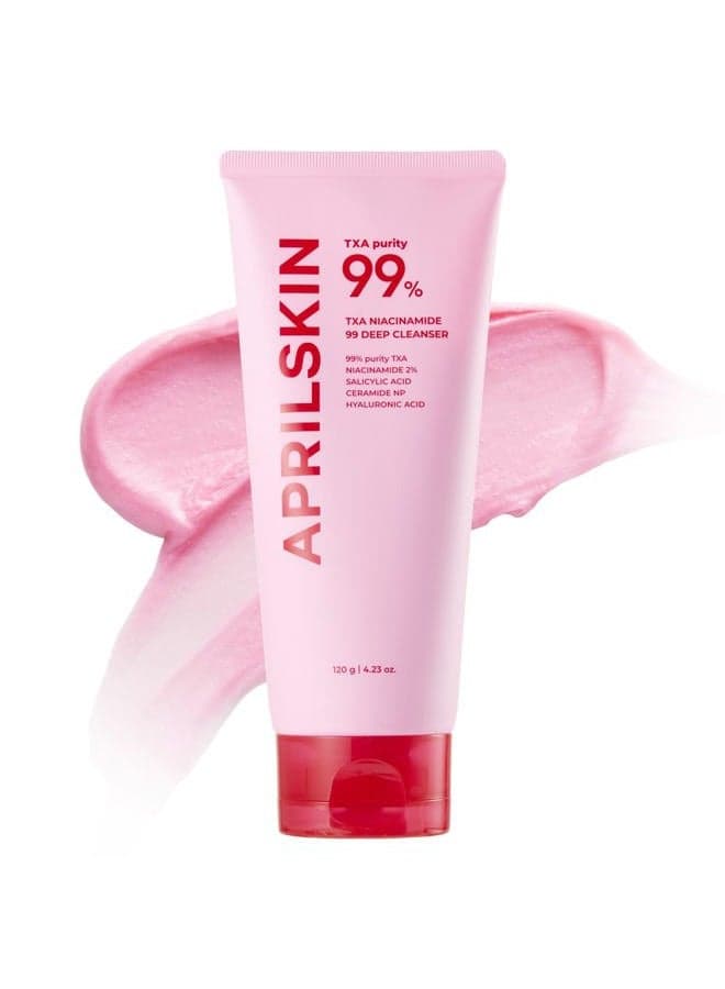 TXA Niacinamide 99 Pore Care Pink Bubble Gum Deep Cleanser | 99% High-Purity TXA+Niacinamide | All-in-One Cleanser: Deep Cleansing, Blackhead Care, Pore Care, Moisturizing | 4.23 fl.oz.