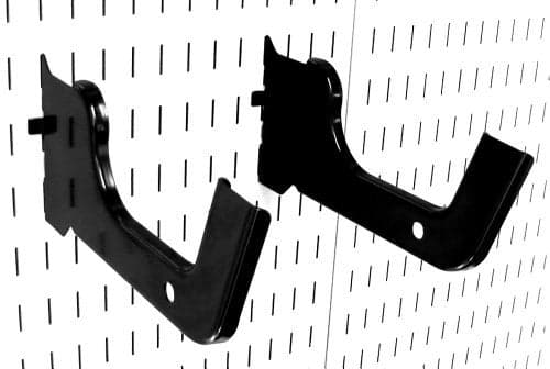 Wall Control Heavy Duty Hook Hook Pair - Slotted Metal Pegboard Heavy-Duty Hooks Pegboard and Slotted Tool Board - Black