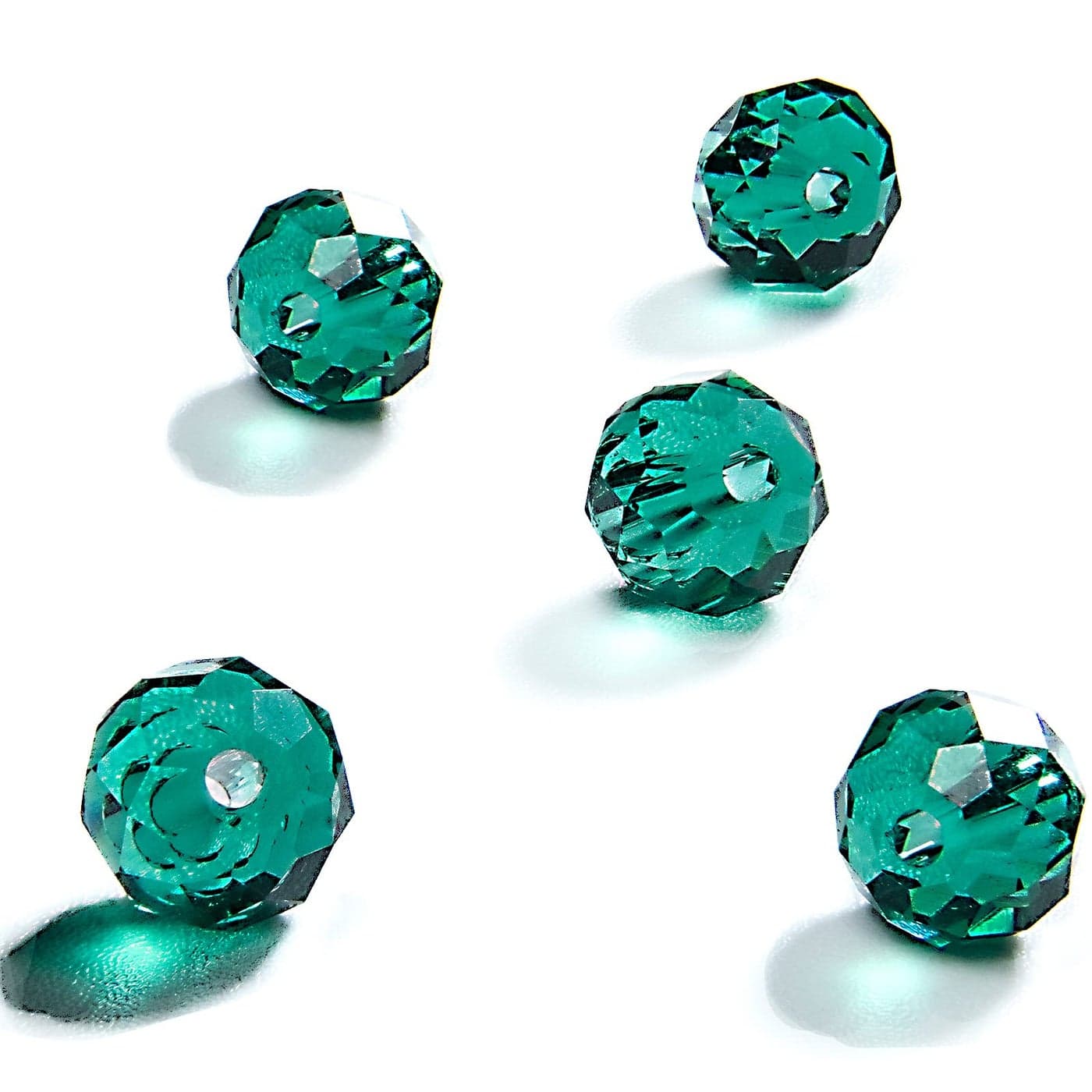 UiMei 6mm Briolette 750pcs Crystal Glass Beads Faceted Rondelle Shape Crystal Spacer Beads for Bracelet Necklace Decorative Hand Jewelry Making Green