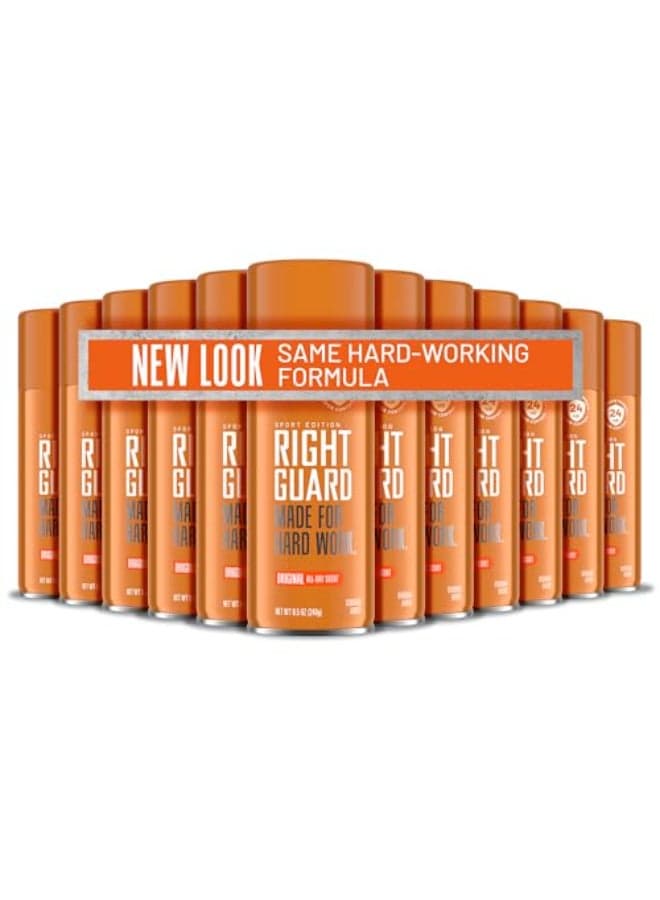 Right Guard Sport Original Scent Deodorant Spray Aluminum Free Protection Spray Deodorant For Men Blocks Sweat 24Hour Odor Protection AntiStain LongLasting 85 oz 12 Pack