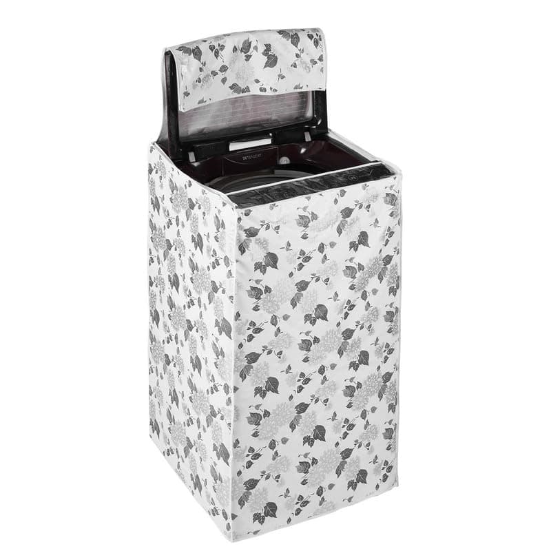 AMPEREUS® Washing Machine Cover Top Load 7kg | Waterproof & Durable Protector for LG & Other Brands | Premium Washing Machine Cover 6 to 7.5kg with Zip & Stylish Design | 57cm X 57cm X 85cm (White)
