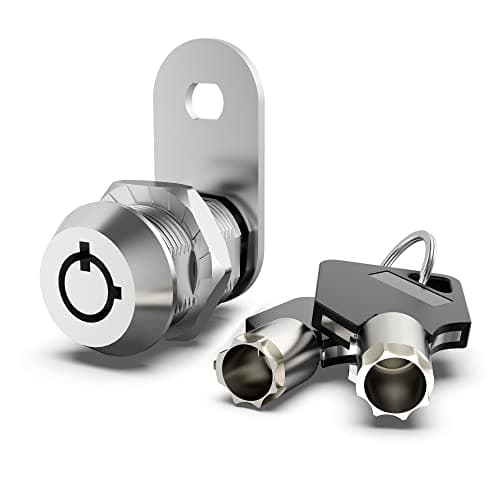 Hecfu 1 Pack Cabinet Locks with Keys, 5/8" Cam Lock Keyed Alike, RV Compartment Storage Lock for Storage Door Toolbox Locks with Keys, Zinc Alloy