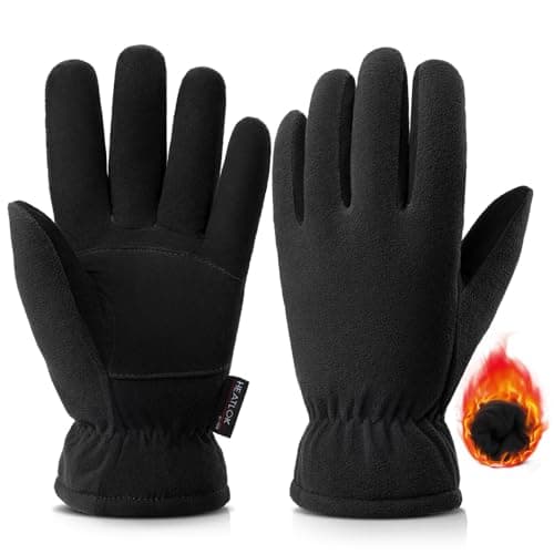 OZERO Winter Gloves for Men & Women: -30℉ Warm Thermal Running Cycling and Work Gloves for Men Cold Weather | Deerskin and Polar Fleece Insulated Winter Gloves Men