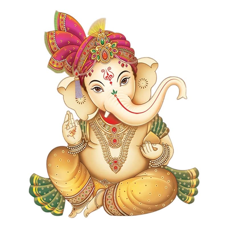 DreamKraft Decorative Ganesh ji Wall Sticker for Home Decor, Pooja Room, Kid's Room (Multicolour, Vinyl, Size 50 cm X 60 cm)