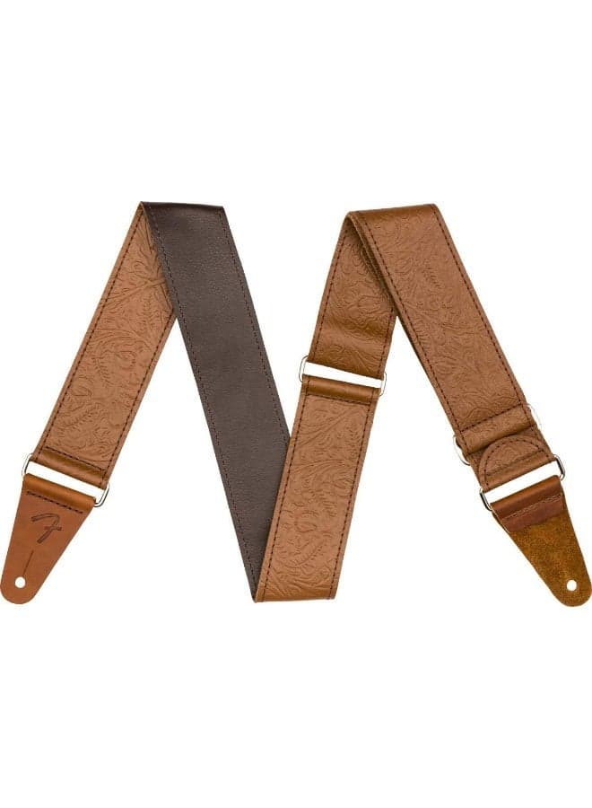 Fender Tooled Leather Strap - 2" Wide - Brown