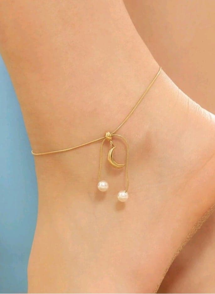 Trendy Stainless Steel Gold Plated Anklet For Women