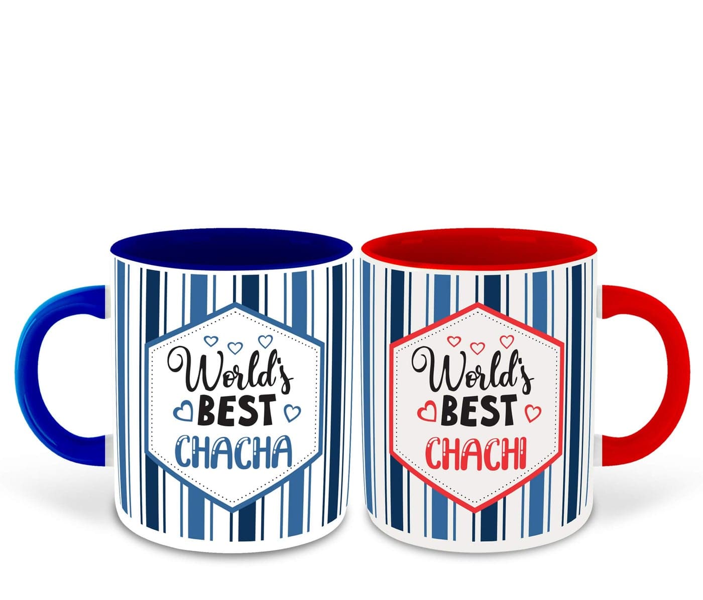 WHATS YOUR KICK Chacha and Chachi Inspired Dark Blue & Red Inner Colour Set of 2 Coffee Mug- Chacha, Chachi, Happy Birthday, Best Couple Quotes, Unique Gifts (Chacha & Chachi)