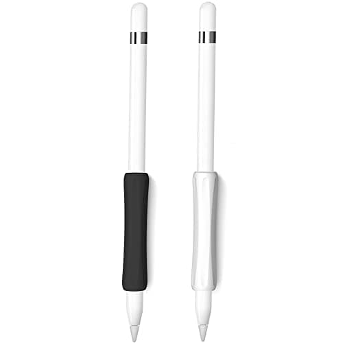 ProElife 2Pack Ergonomics Grip Holder AntiRolling Protective Sleeve Cover for Apple Pencil 2nd 1st Gen 20222018 iPad Pro 129 11Air 109 Stylus Accessory Kits WhiteBlack