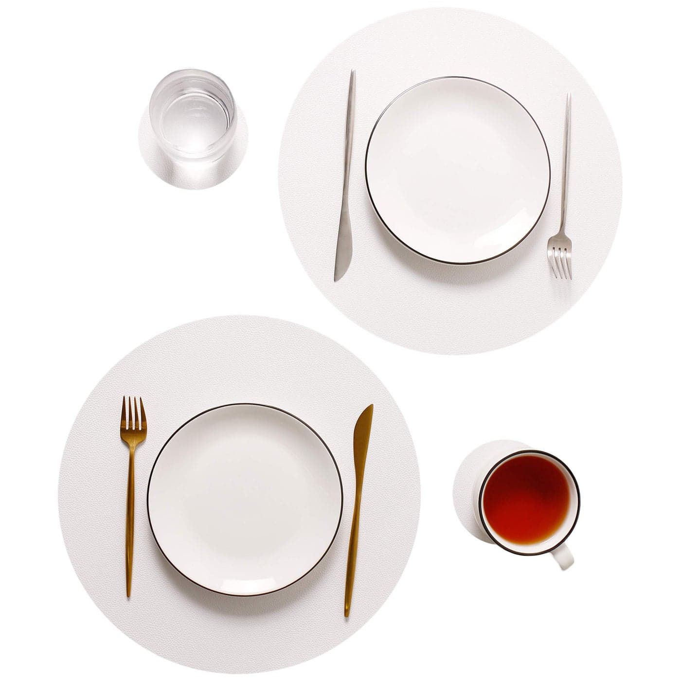 Wipeable Placemats and Coasters Leather Table Mats Waterproof HeatResistant Easy to Clean for Dining Table Set Kitchen Table Set of 4 White