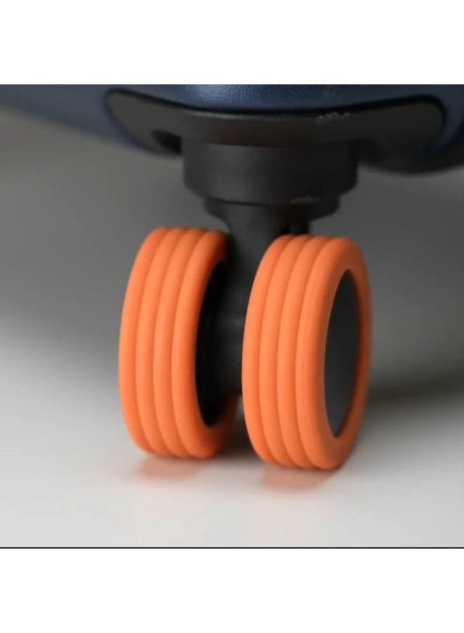 8 Piece Set of Premium Shock Absorbing Protective Covers for Luggage Caster Wheels with Snug Fit Vibrant Color and Long Lasting Durability