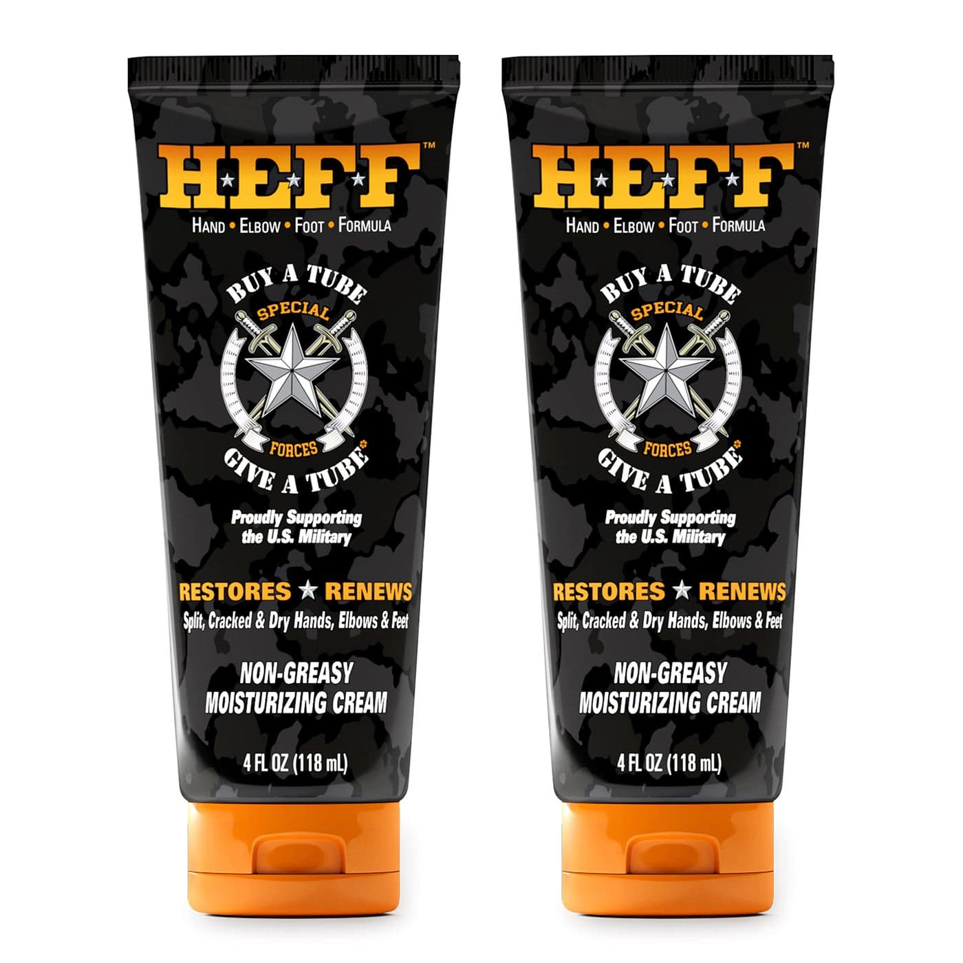 HEFF Hand Elbow Foot Formula Moisturizing Lotion 4 oz 2 Pack For Dry Flaky Skin ParabenFree Dry Skin Relief black