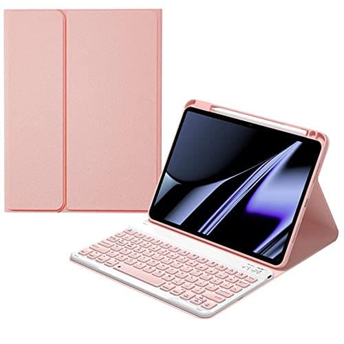 AnMengXinLing Keyboard Case for iPad Pro 11 202220212020 Case for iPad Pro 11 4th3rd2nd Generation with Keyboard and Pencil Holder Magnetically Detachable Wireless Keyboard Pink