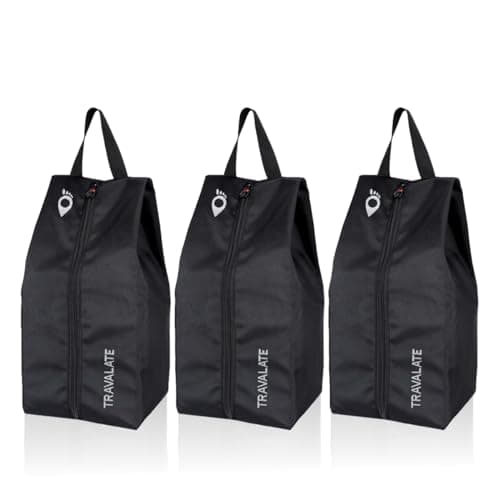 Travalate® Multi - Purpose Water Proof Travel Shoe Bag for Men and Women | Portable and Foldable Show Organizer (Black, 18X 7 X 5.5 Inch) (Pack of 3)