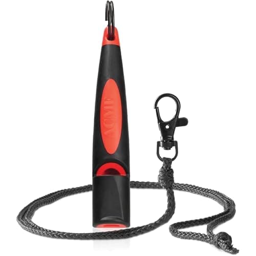 ACME Alpha 2105 Dog Training Whistle with Enhanced Ergonomic Grip BPAFree Plastic 110 dBA Standardized Frequency for Smaller Dogs Weatherproof Made in The UK Black on Day Glow Orange