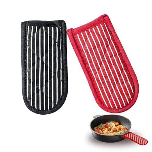 2 Handle for Cast Iron Tawa, Pot Handle Oven Gloves Heat Proof, Pot Handle Cover Ideal for Use in The Kitchen with A Very Hot Pan (Striped)