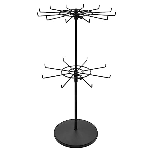 APL Display Heavy Duty Adjustable Two Tier Counter Top Spinner Display Stand Black