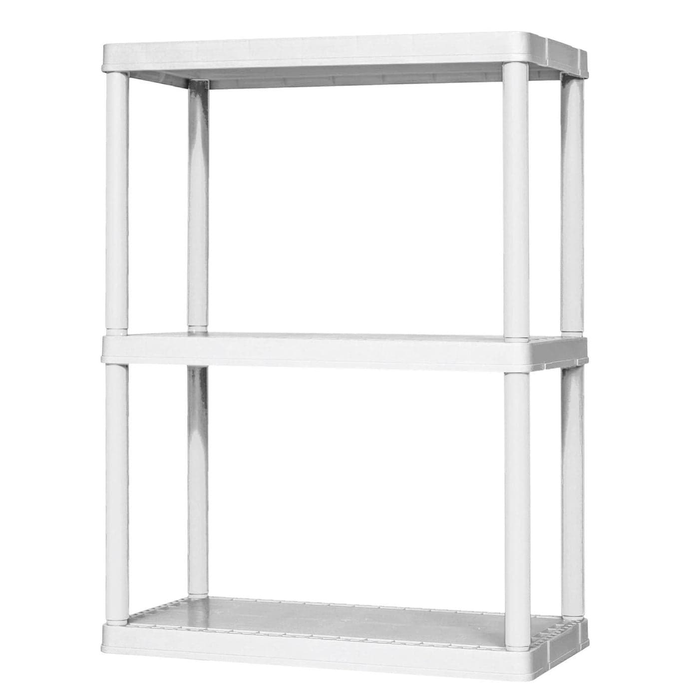 Gracious Living 3 Shelf KnectAShelf Ventilated Light Duty Storage Unit Organizer System for Home Garage Basement and Laundry White