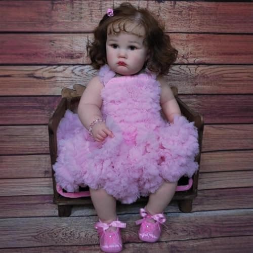 GYCV Reborn Toddler Dolls Girl 24 Inch Lifelike Baby Doll Realistic Toddler Doll Girl Look Real Cute Fat Reborn Baby Weighted Real Life Baby Doll Toys with Accessories for Kids