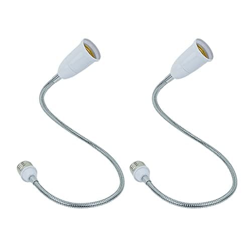 Superdream E27 to E27 Light Lamp Bulb Flexible Gooseneck Extension Adaptor Converter (19in 2Pack)