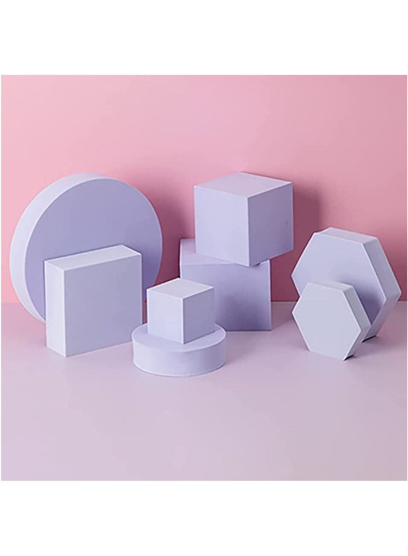 8pcs Hard Foam Geometric Cube Life Photo Photography Material Shoot Props for Jewelry Toiletries Makeup Tools