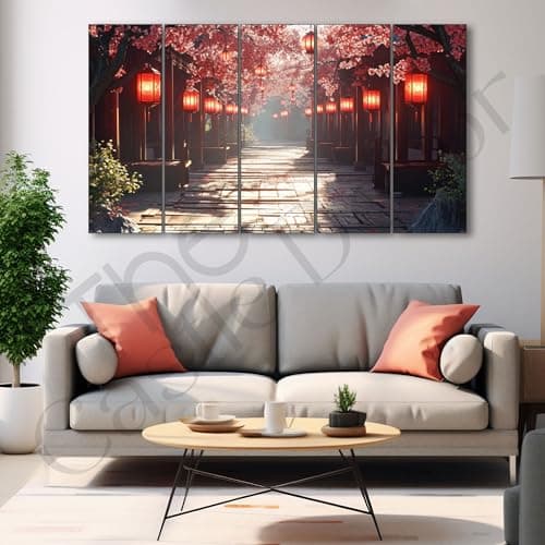 The Castle Decor Japanse art painting with frame Big Size 27x48 Wall art for living room,Bedroom,Drawing room,Hotels-Wooden Framed-750